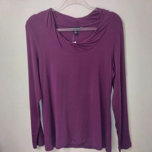 Banana Republic Drape Neck Top Purple Size Large